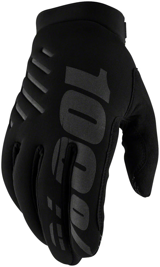 100% Brisker Youth Gloves - Black Large