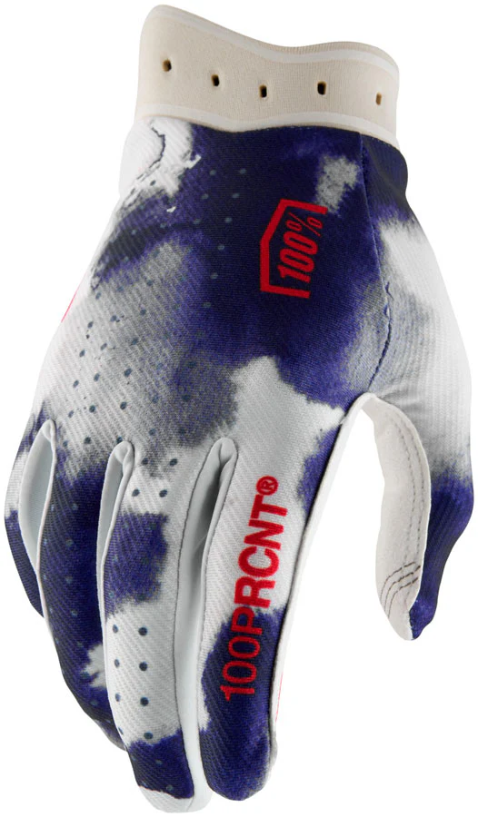 100% Itrack Gloves - Blue/White Small