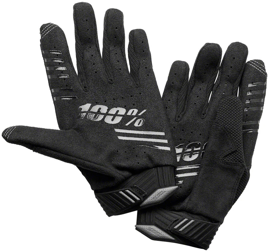 100% R-Core Gloves - Black Full Finger Men's Medium - Image 2