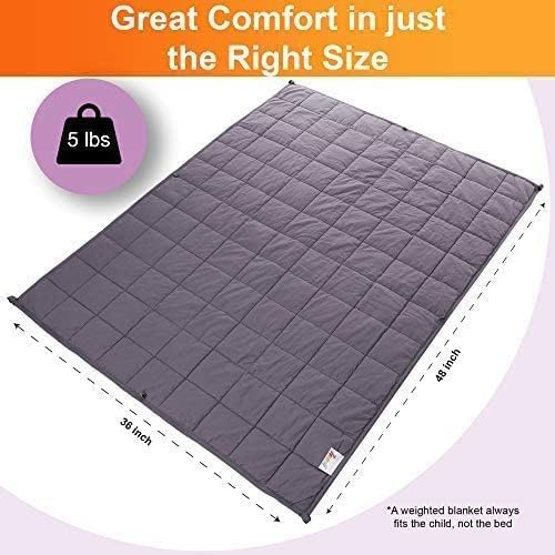 5 Lbs Weighted Blanket for Kids with Removable Cover - 36" x 48" - Image 14