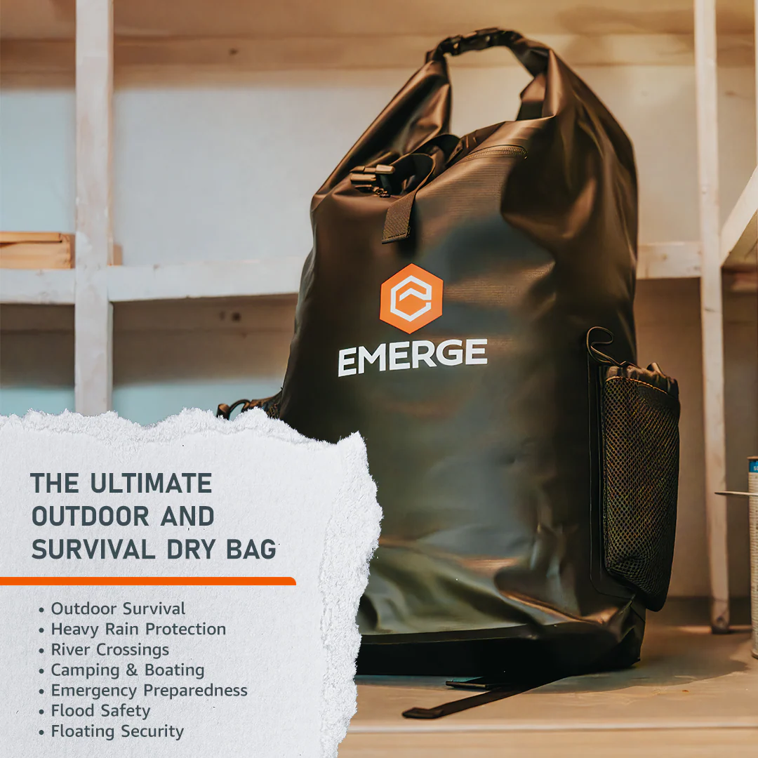 50L Heavy Duty Dry Bag w/ Straps - Black - Image 4