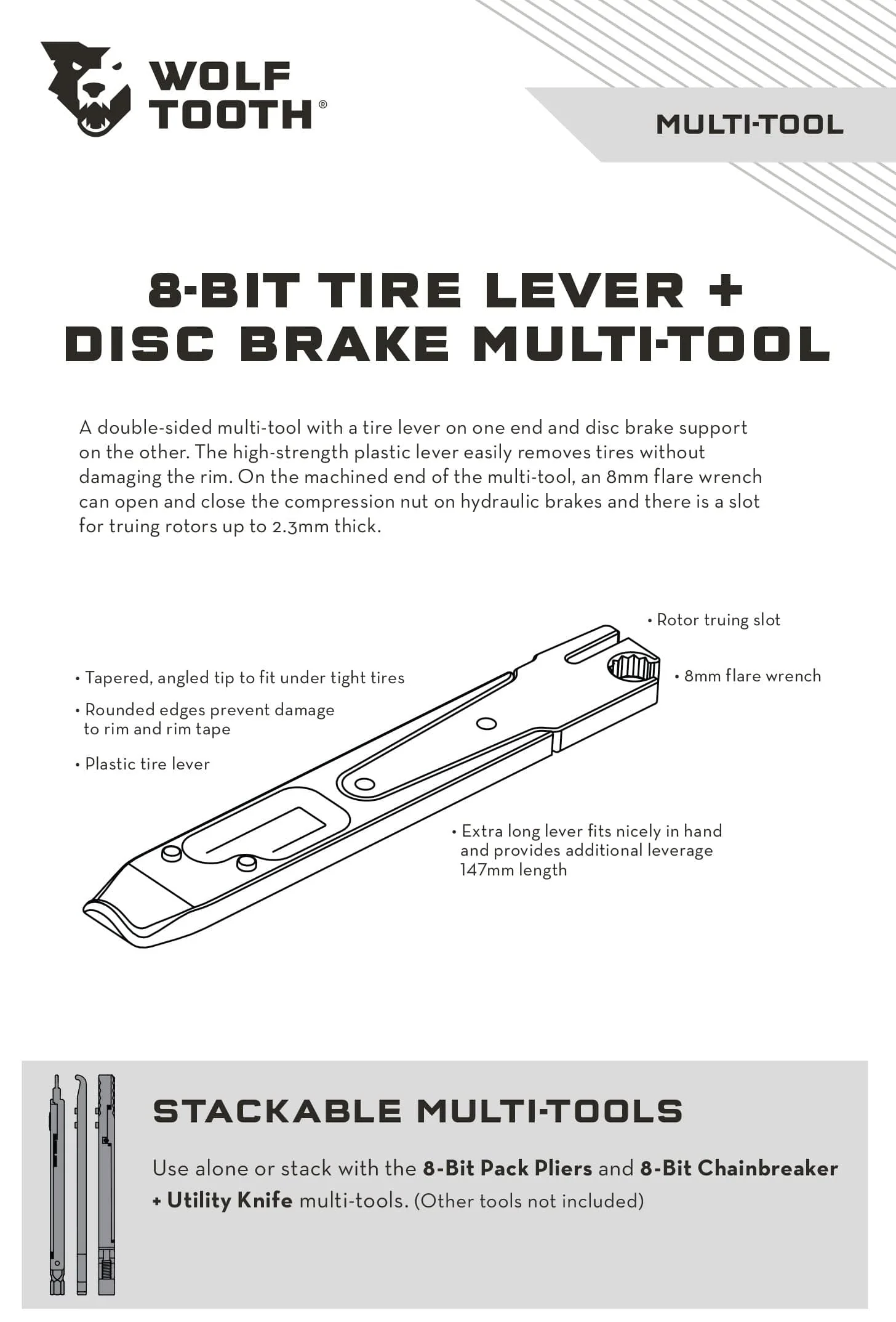 8-Bit Tire Lever + Disc Brake Multi-Tool - Image 2