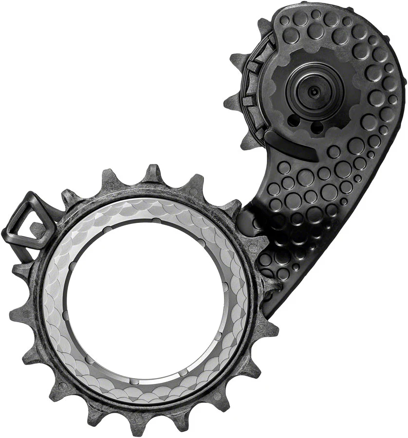 absoluteBLACK HOLLOWcage Oversized Derailleur Pulley Cage - For Shimano Ultegra 8150 Full Ceramic Bearings Carbon Cage Titanium