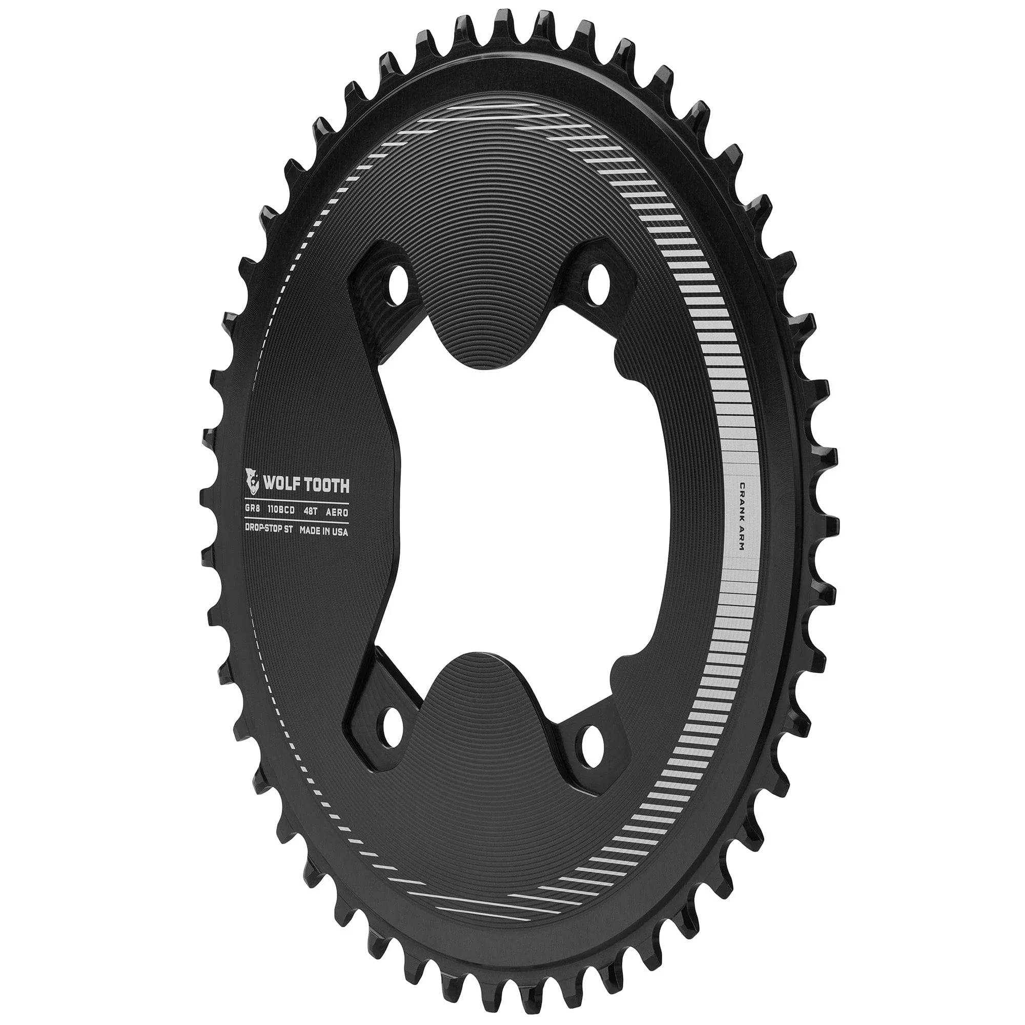 Aero 110 BCD Asymmetric 4-Bolt Chainrings for Shimano GRX 800 Cranks - Image 2