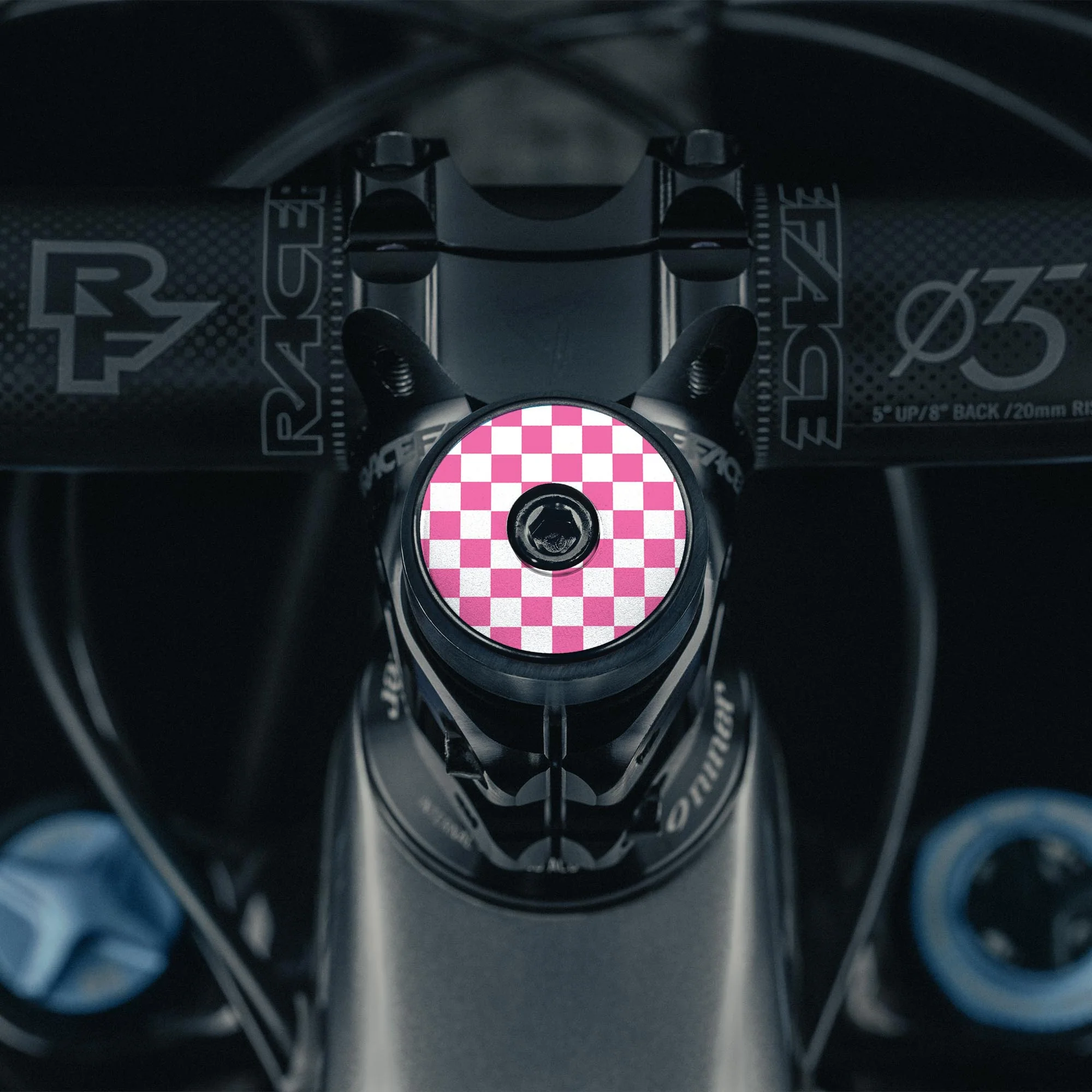 Checkerboard Pattern Custom Bicycle Headset Cap - Image 7