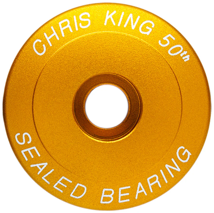 Chris King Headset Stem Cap - 1" Matte Gold 50th Anniversary