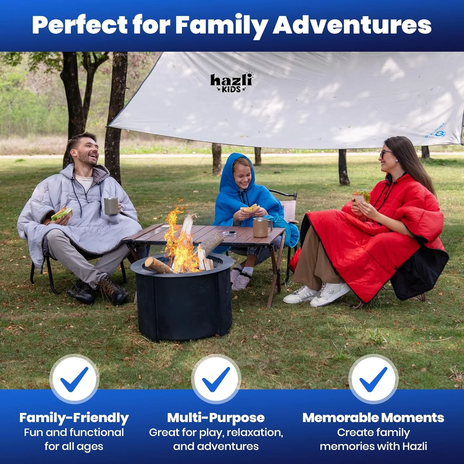 Comfortable Wearable Poncho Blanket - Camping Stadium Blanket Outdoor - Large Hooded Windproof Poncho for Men and Women - Image 6