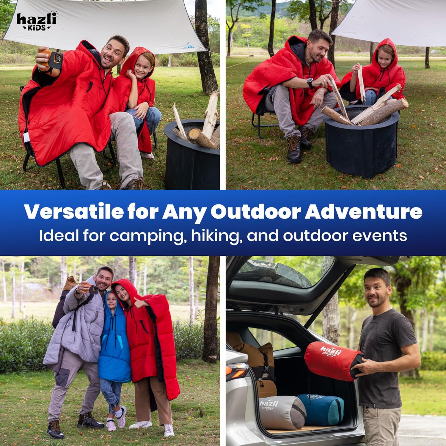 Comfortable Wearable Poncho Blanket - Camping Stadium Blanket Outdoor - Large Hooded Windproof Poncho for Men and Women - Image 7