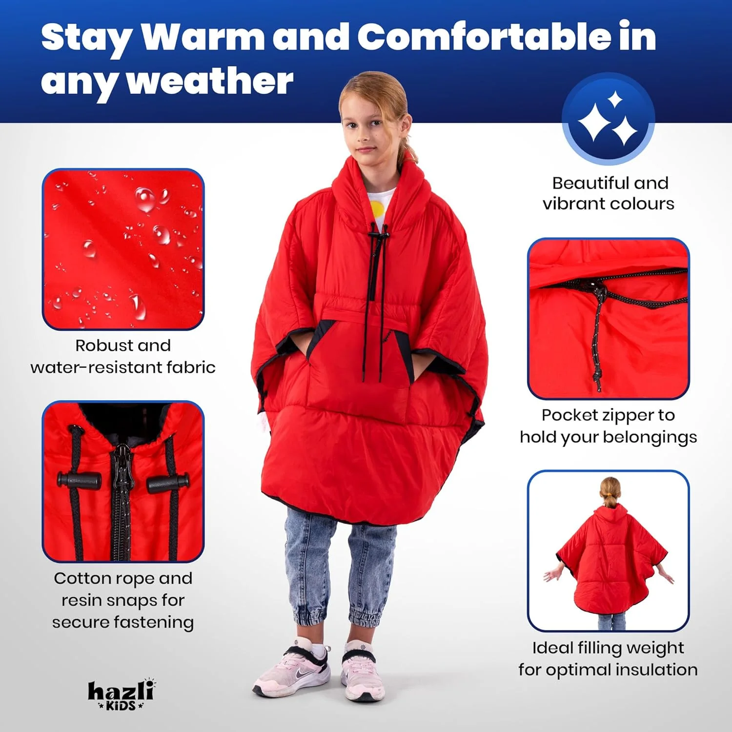 Comfortable Wearable Poncho Blanket - Camping Stadium Blanket Outdoor - Large Hooded Windproof Poncho for Men and Women - Image 8
