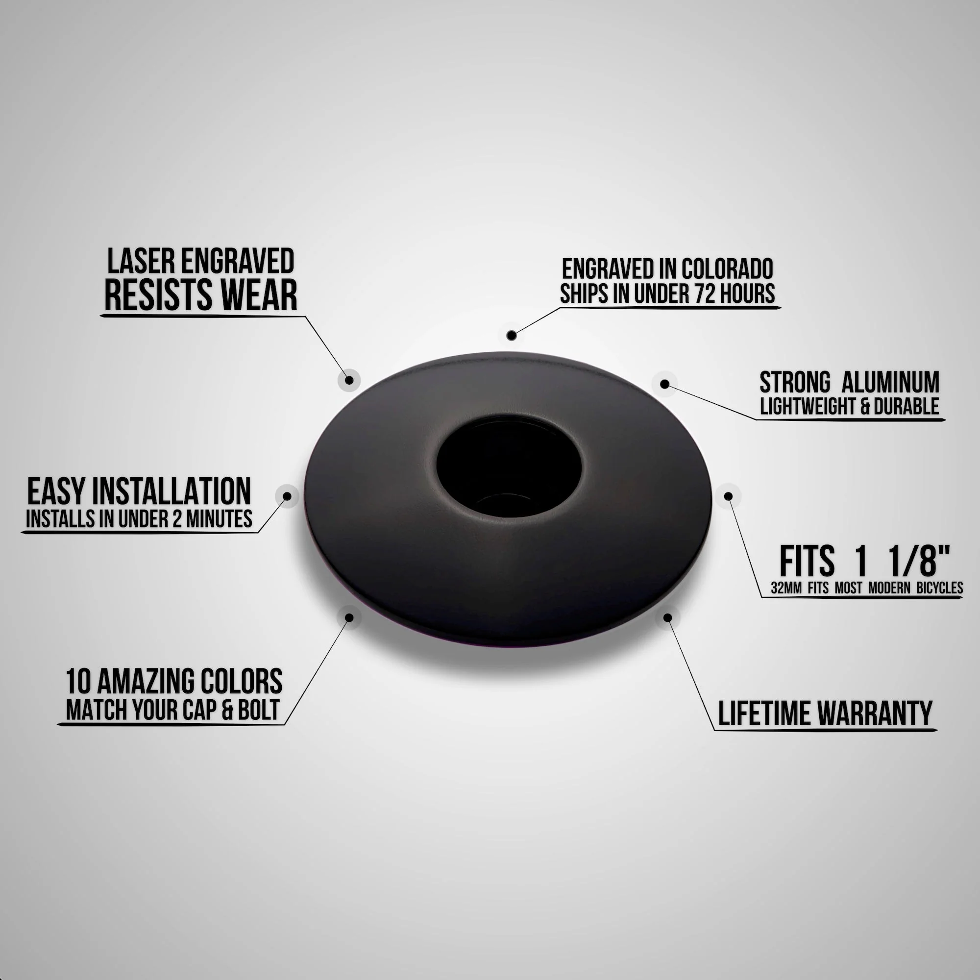 Eject Button Bicycle Headset Cap - Image 3