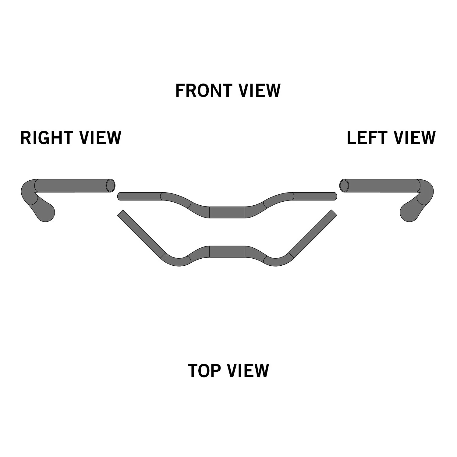 Ergotec Handlebar Stuttgarter (31.8, GW610, GL180, GH46, 52° | Black Sandblasted | AL6061 T6, DB:1.7-2.5-1.7) - Image 2