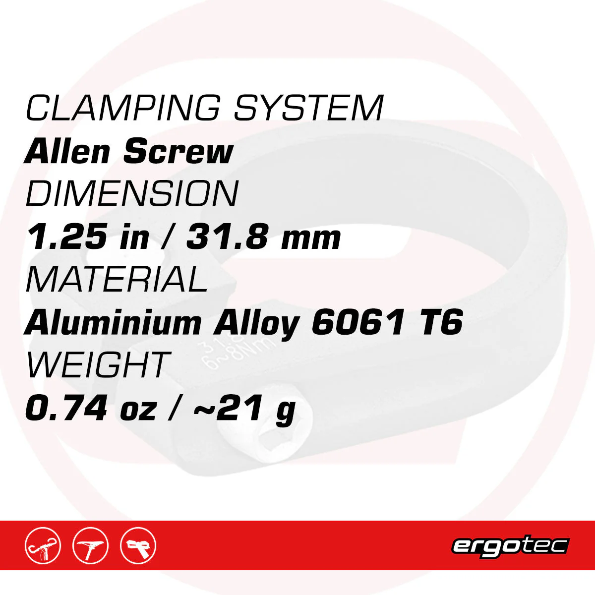Ergotec - SCI-105 - Seatclamp (31.8 with hexagon socket | Black Sandblasted) - Image 3