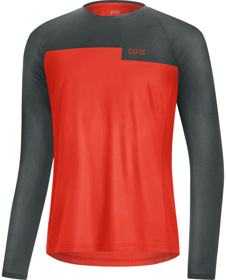 Gorewear Trail Long Sleeve Shirt - Fireball/Urban Grey Men's Small