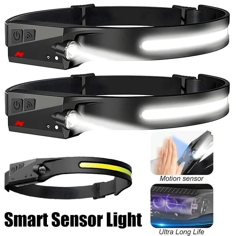 Headlamp USB Rechargeable LED  Waterproof, Motion Sensor Camping/Hiking Light - Image 8