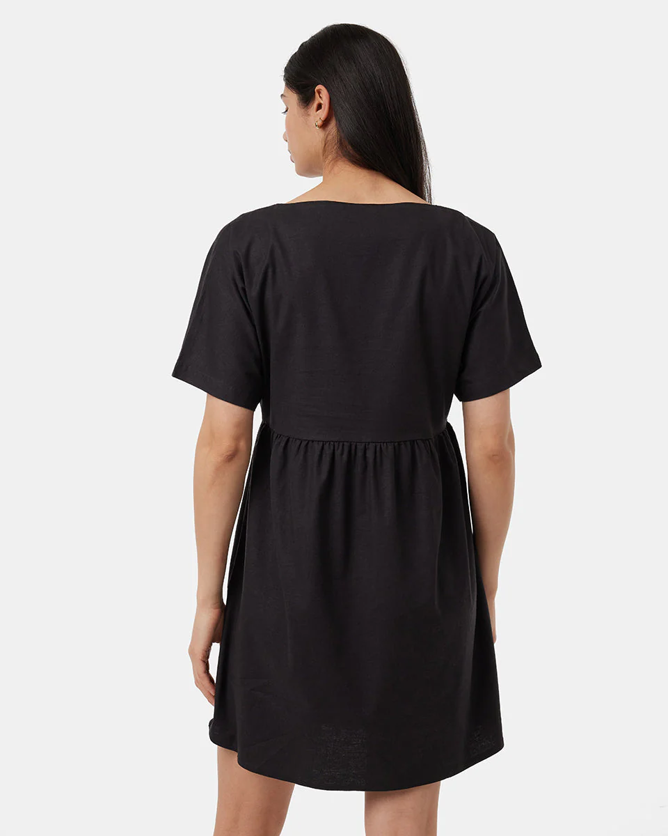 Hemp Button Front Swing Dress - Image 3