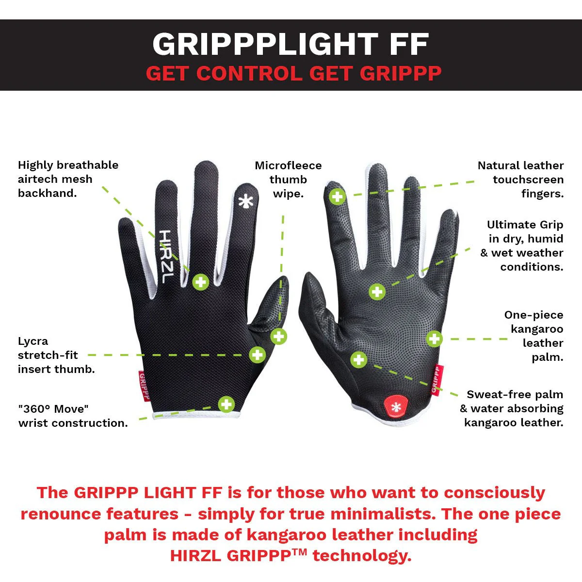 HIRZL - GRIPPP LIGHT FF - Bike Gloves - Image 3