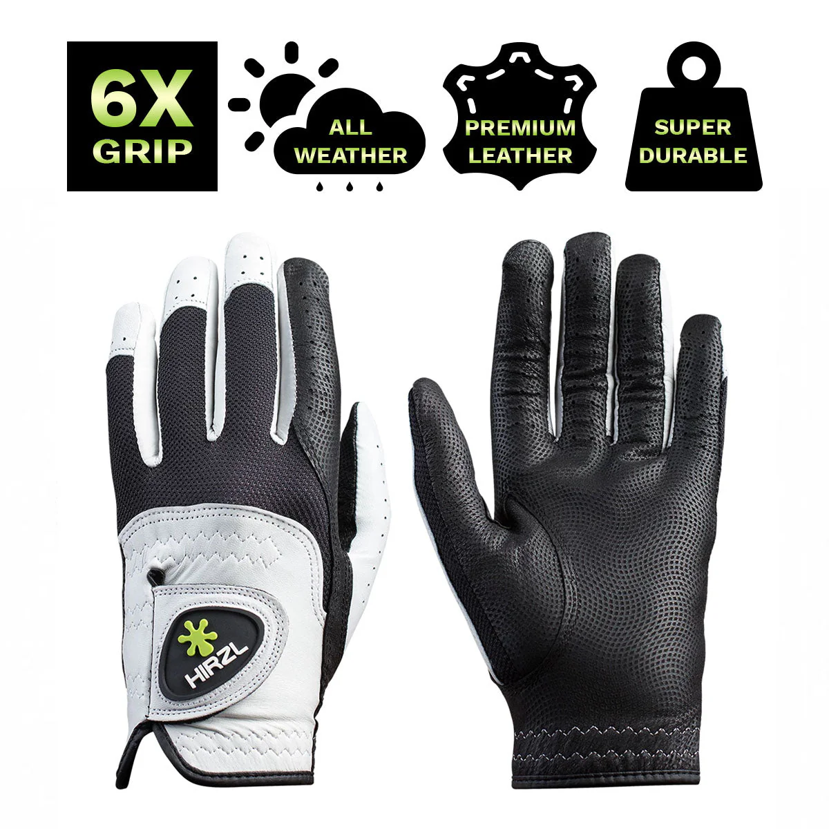 HIRZL Trust Control 2.0 - Golf Gloves - White / Black - Image 2