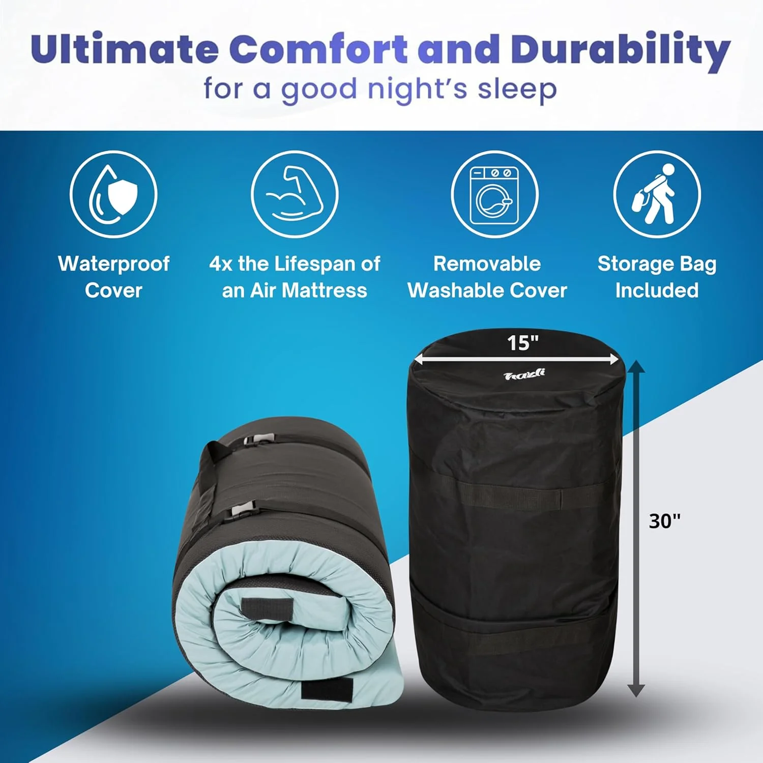 Home Bed Comfort with the Matrix Air-Cell Memory Foam Camping Mattress - Image 14