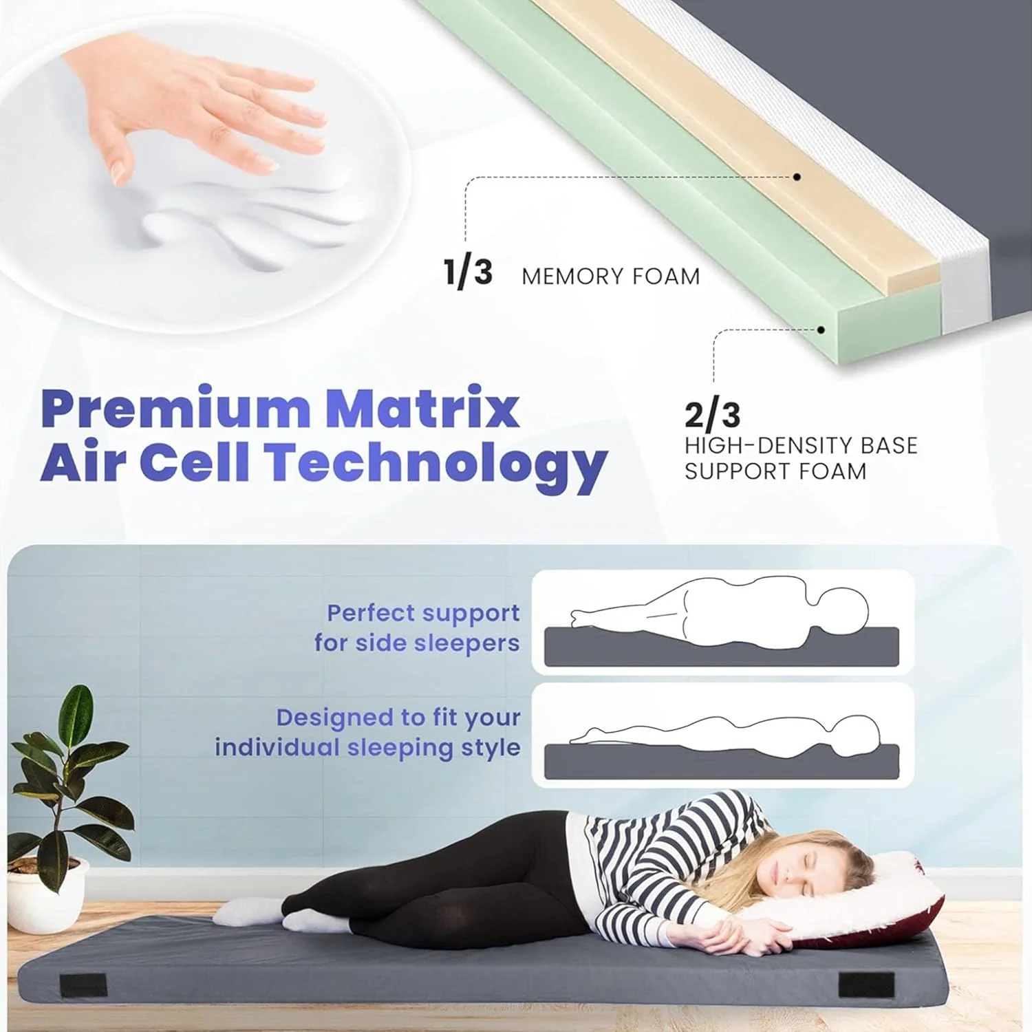 Home Bed Comfort with the Matrix Air-Cell Memory Foam Camping Mattress - Image 20
