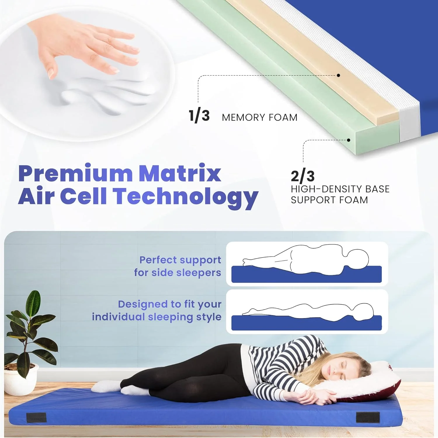 Home Bed Comfort with the Matrix Air-Cell Memory Foam Camping Mattress - Image 31