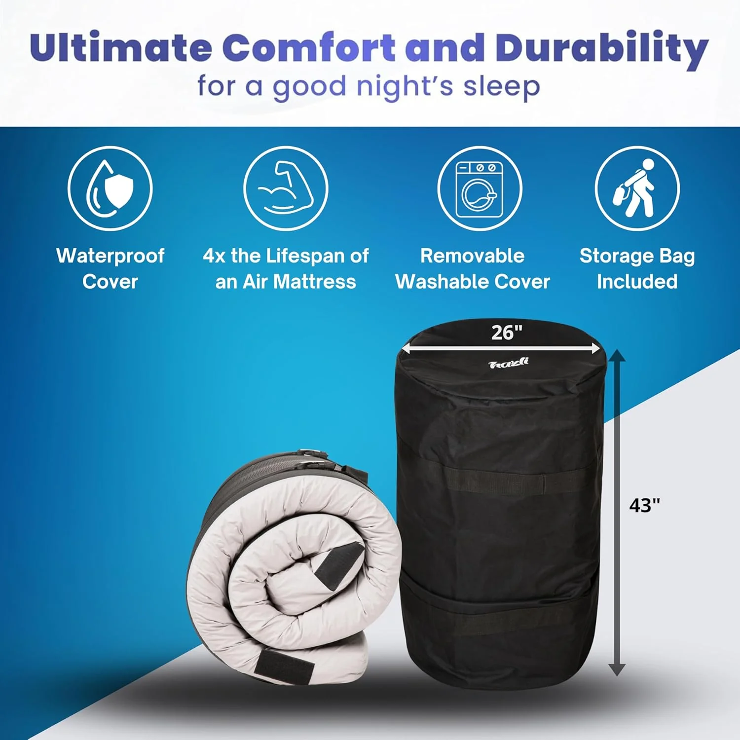Home Bed Comfort with the Matrix Air-Cell Memory Foam Camping Mattress - Image 43