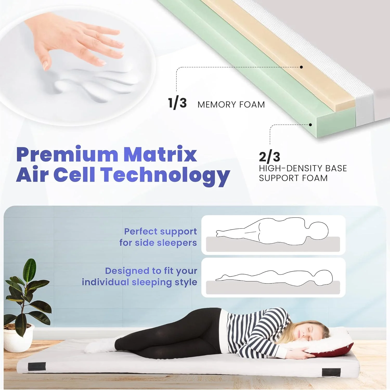 Home Bed Comfort with the Matrix Air-Cell Memory Foam Camping Mattress - Image 45