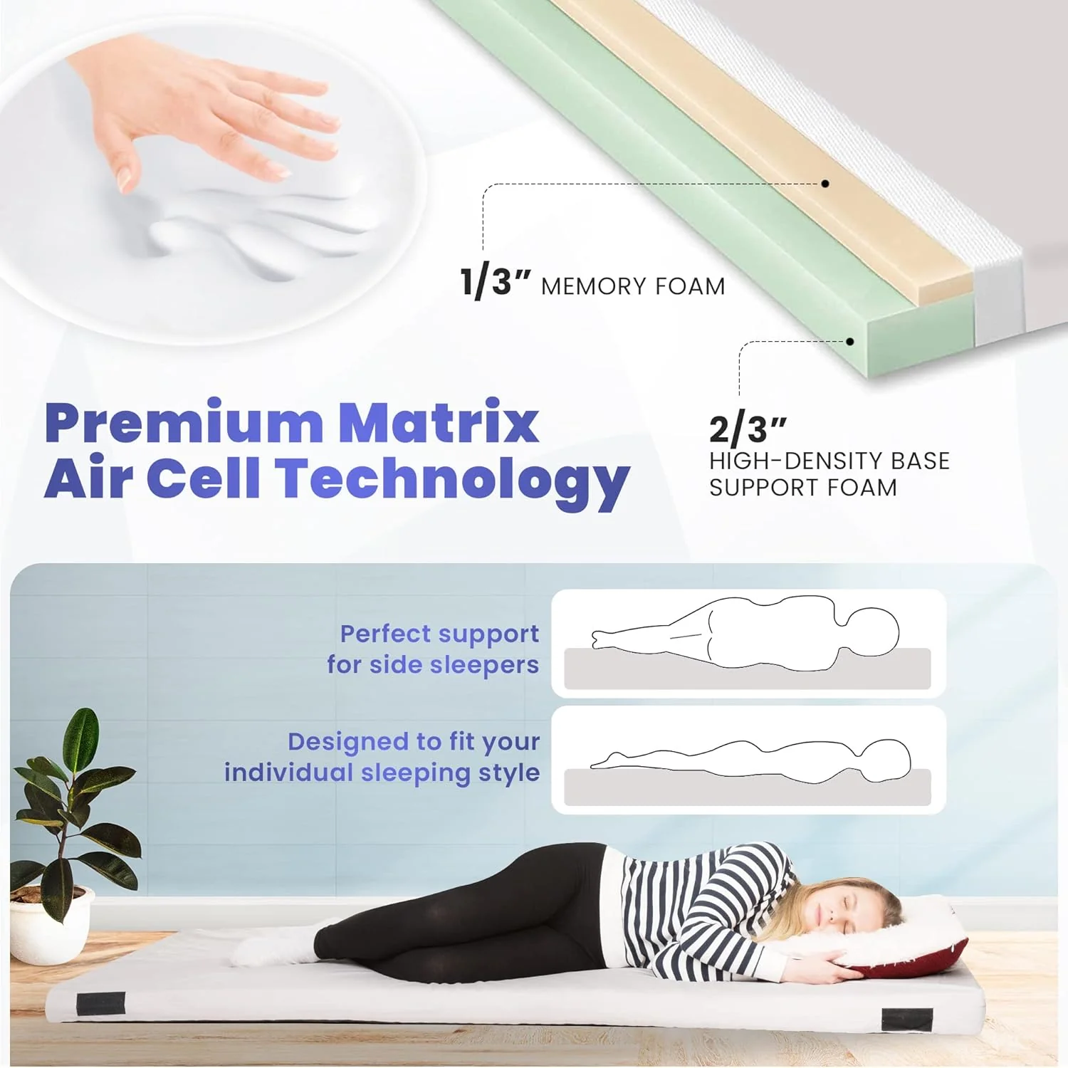 Home Bed Comfort with the Matrix Air-Cell Memory Foam Camping Mattress - Image 51
