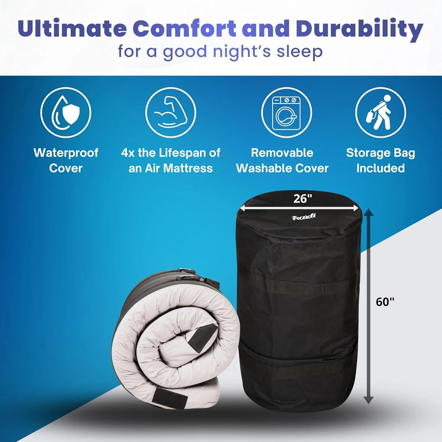 Home Bed Comfort with the Matrix Air-Cell Memory Foam Camping Mattress - Image 55