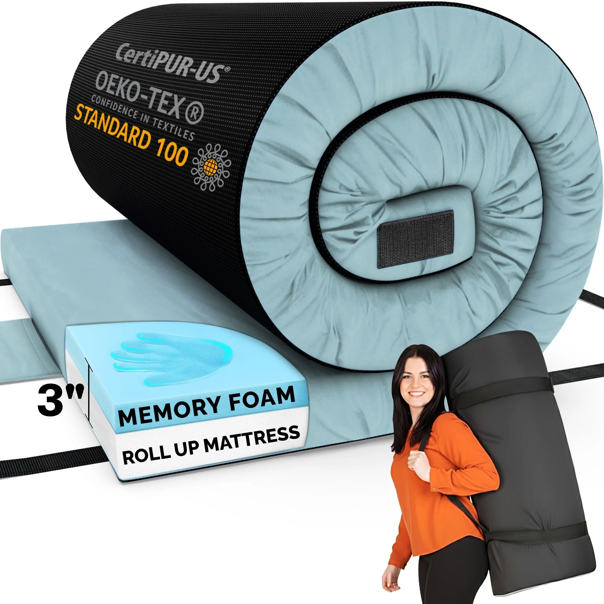 Home Bed Comfort with the Matrix Air-Cell Memory Foam Camping Mattress - Image 67