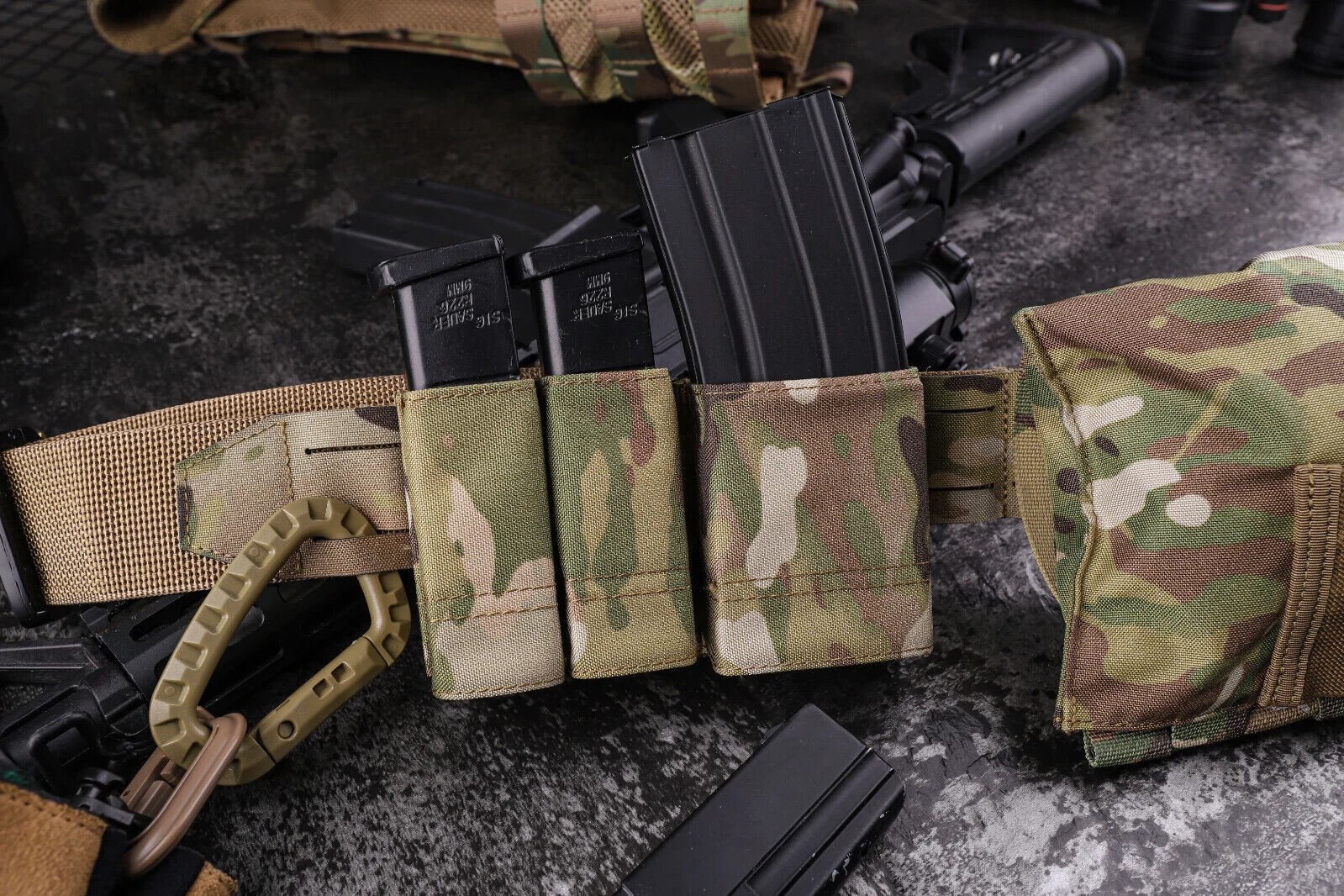 KRYDEX Tactical 9mm Pistol Magazine Pouch Mag Holder - Multicam / MOLLE Mounted - Image 6