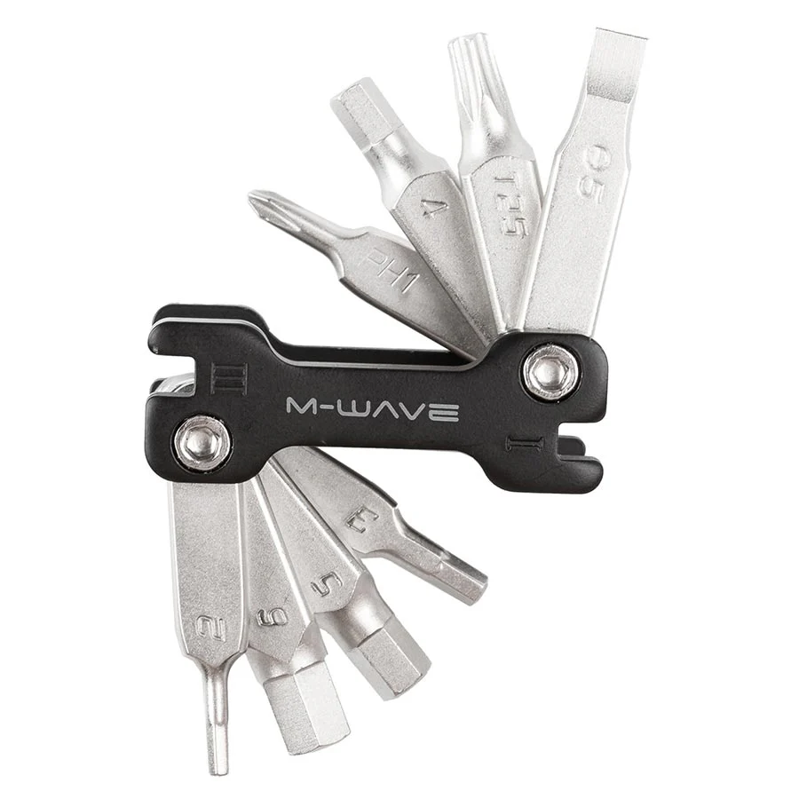 M-Wave Mini 12 Multi-Tools Number of Tools: 12 Hex 2mm 3mm 4mm 5mm 6mm T25 Phillips Flat Head 12 13 14 and 15G spoke wrenches