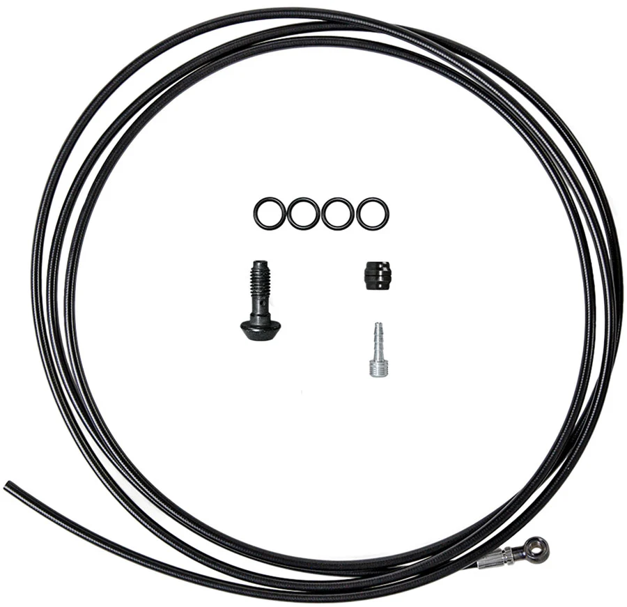Magura Hydraulic Brake Hose - 2500mm Banjo Line Fitting Black