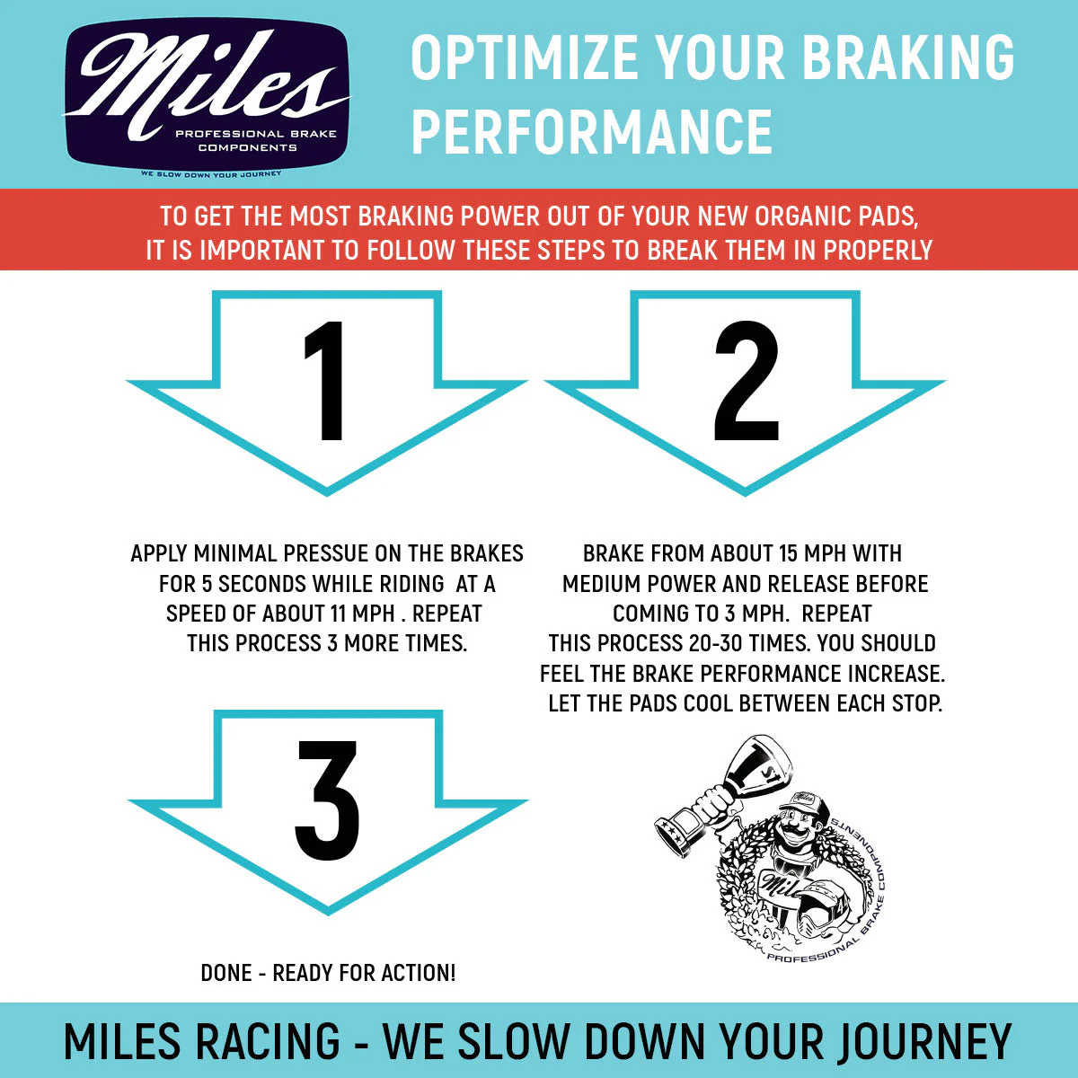 Miles Racing - Disc Pads Organic - Avid BB5, Clarks, Promax - MI-ORG-62 - Image 5