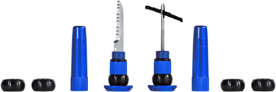 Muc-Off Stealth Tubeless Puncture Plugs Tire Repair Kit - Bar-End Mount Blue Pair - Image 3