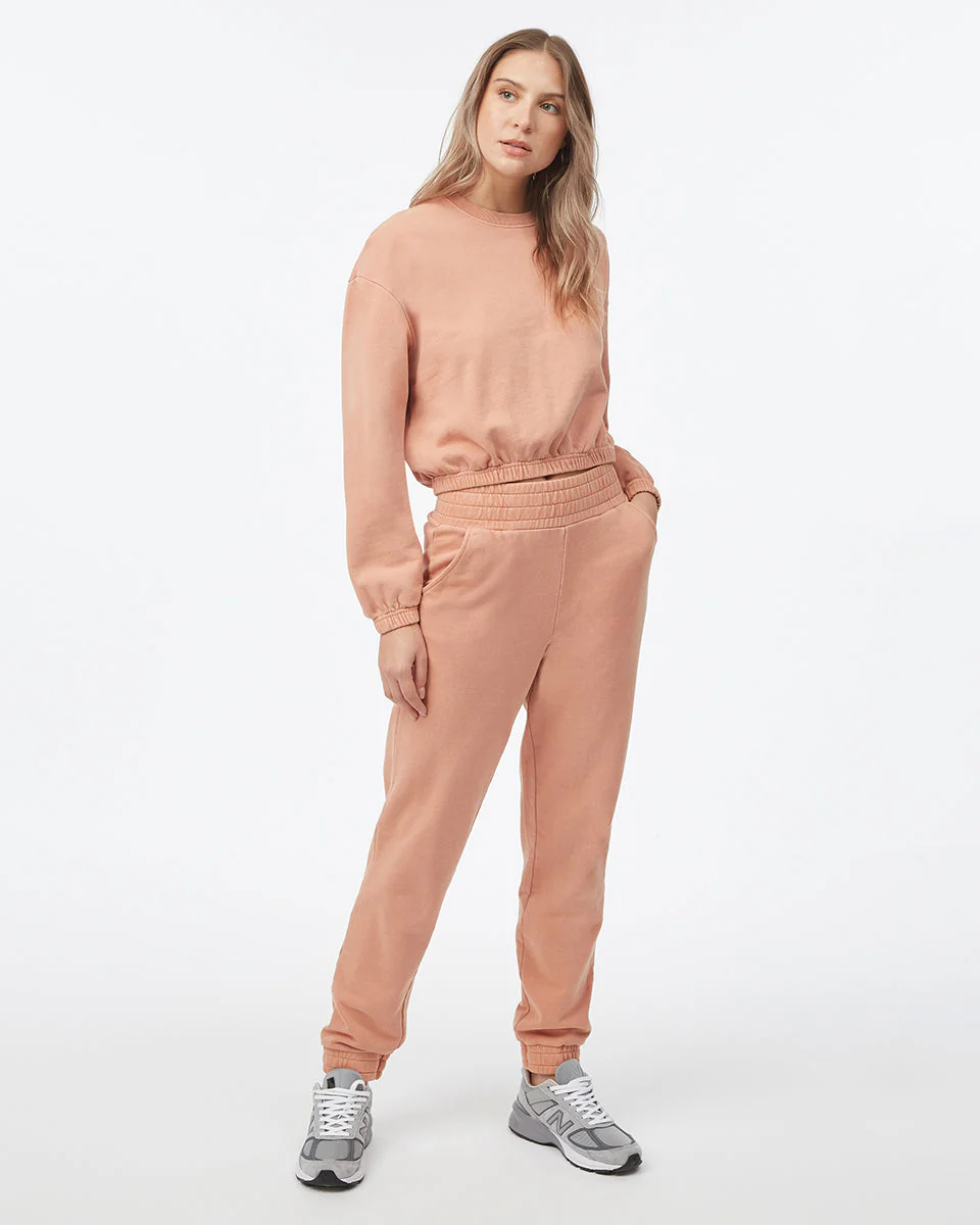 Organic Cotton French Terry Elastic Hem Crew - Image 2