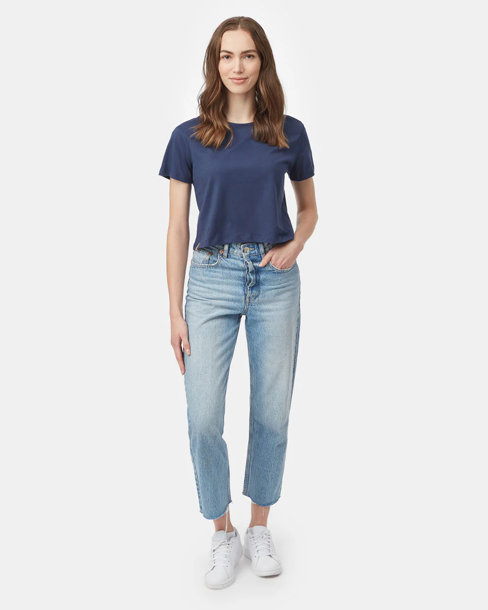 Organic Cotton Relaxed Cropped T-Shirt - Image 2