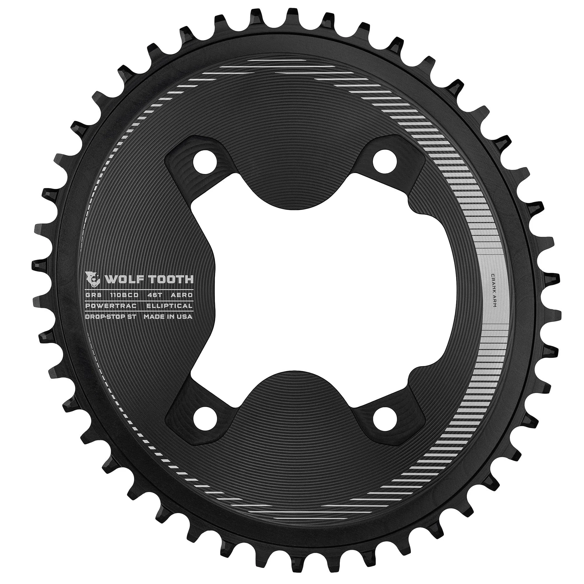 Oval 110 BCD Asymmetric 4-Bolt Chainrings for Shimano GRX Cranks - Image 3