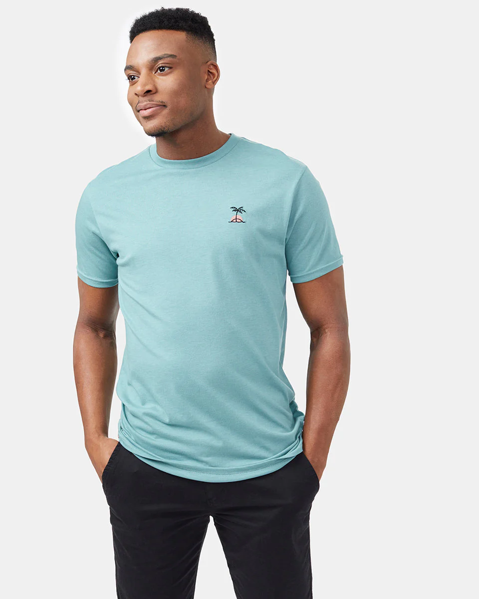 Palm Sunset Embroidery T-Shirt - Image 2