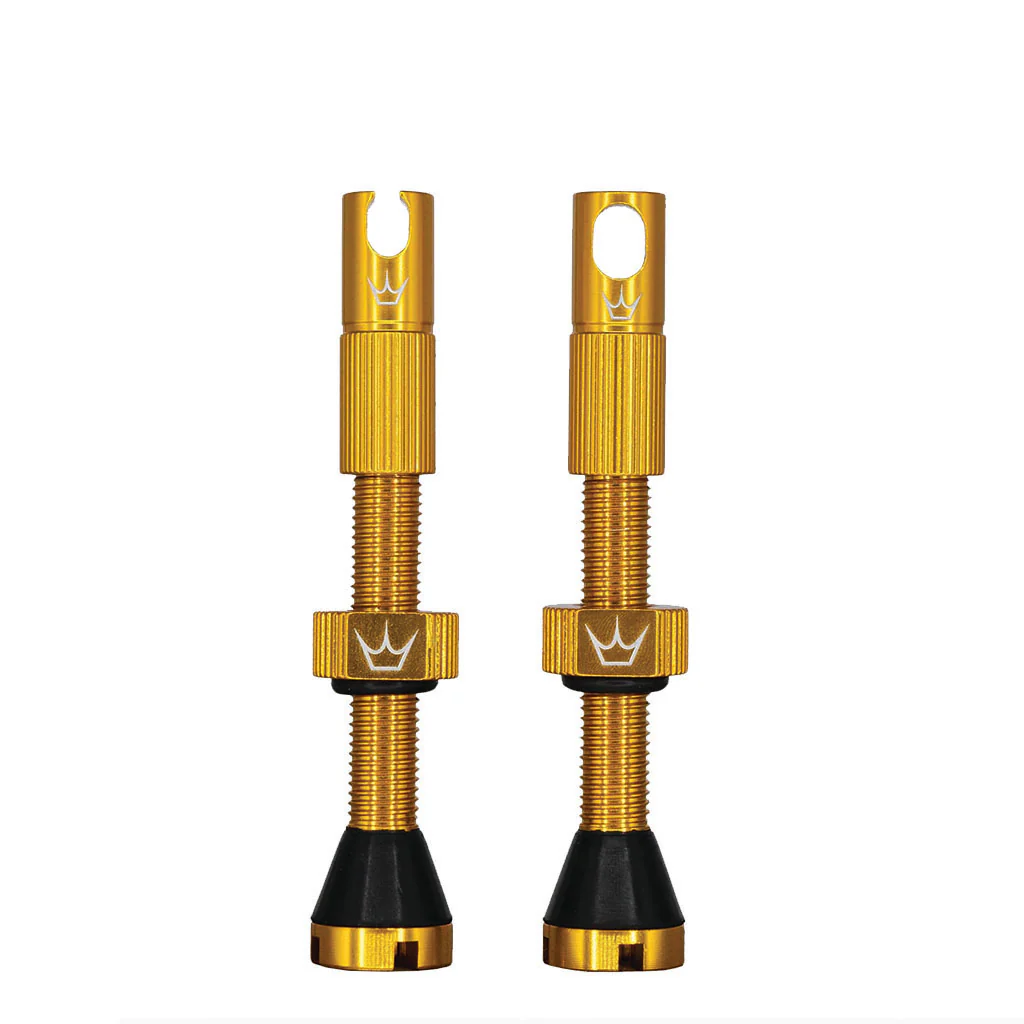 Peatys Alloy Presta Valve Stem 60mm Pair Gold
