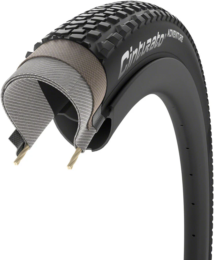 Pirelli Cinturato Adventure Tire - 700 x 40 Tubeless Folding BLK TechWALL+ Pro Gravel - Image 3