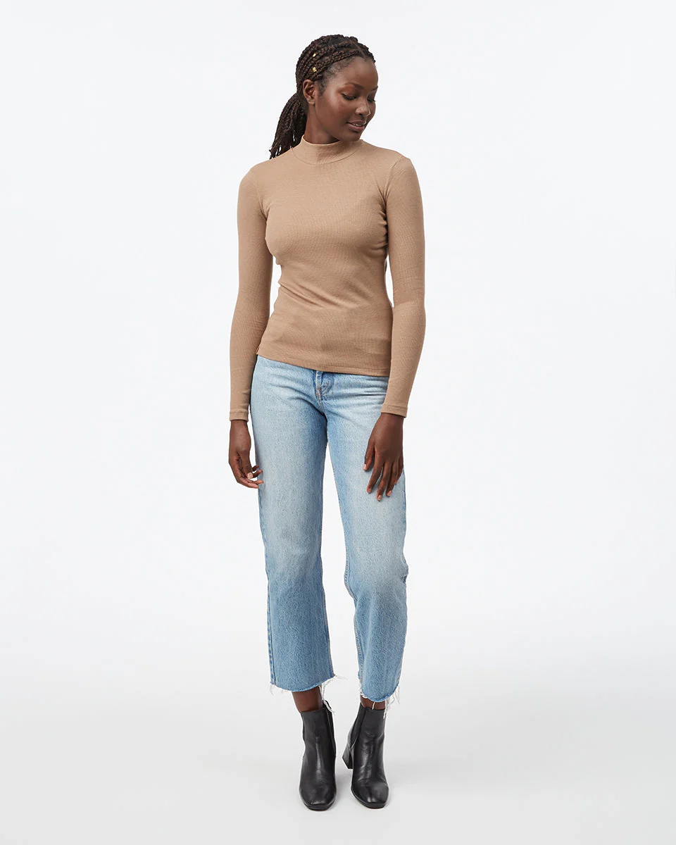 Rib Mock Neck Longsleeve - Image 2