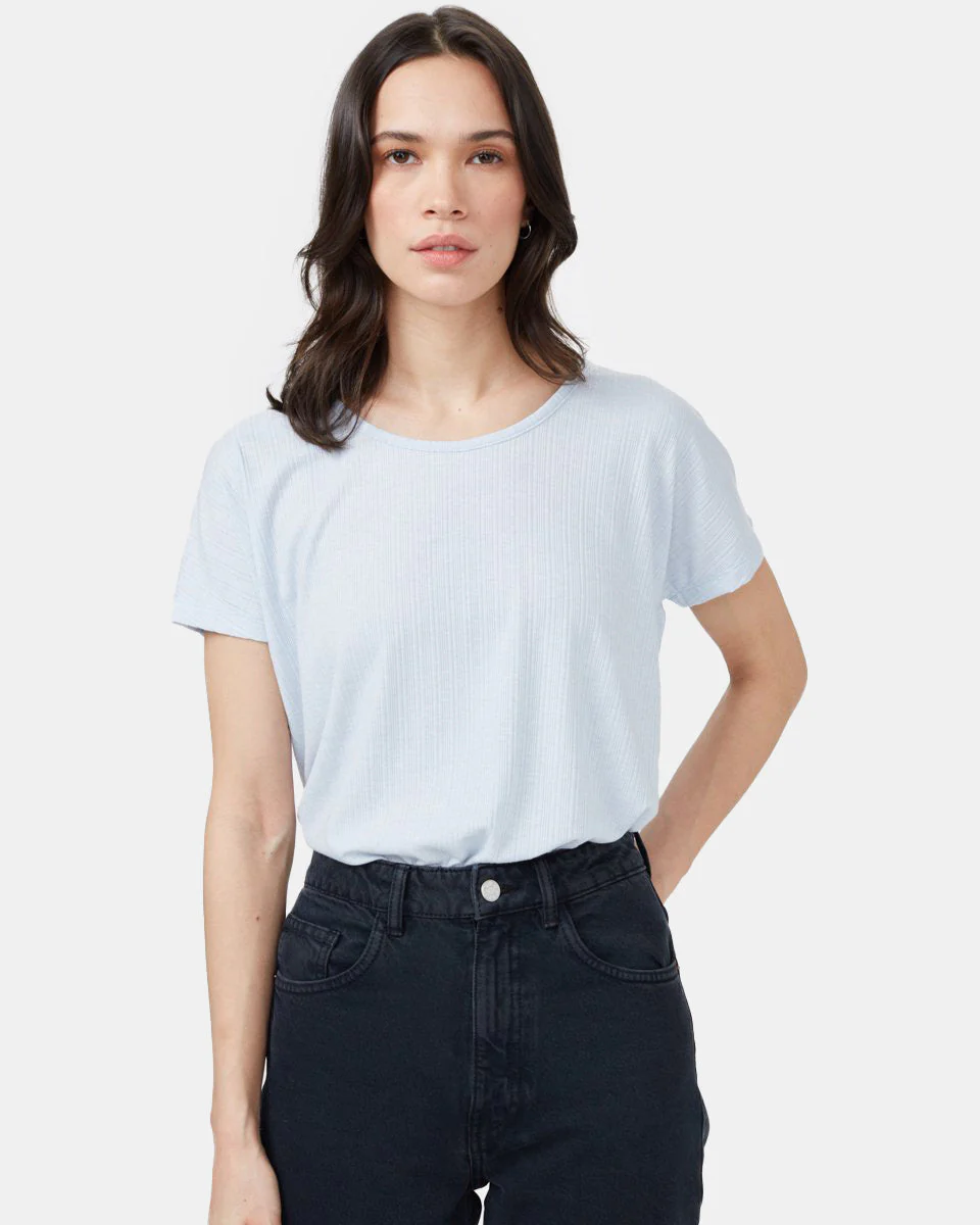 Ribbed Scoop Neck T-Shirt - Image 2