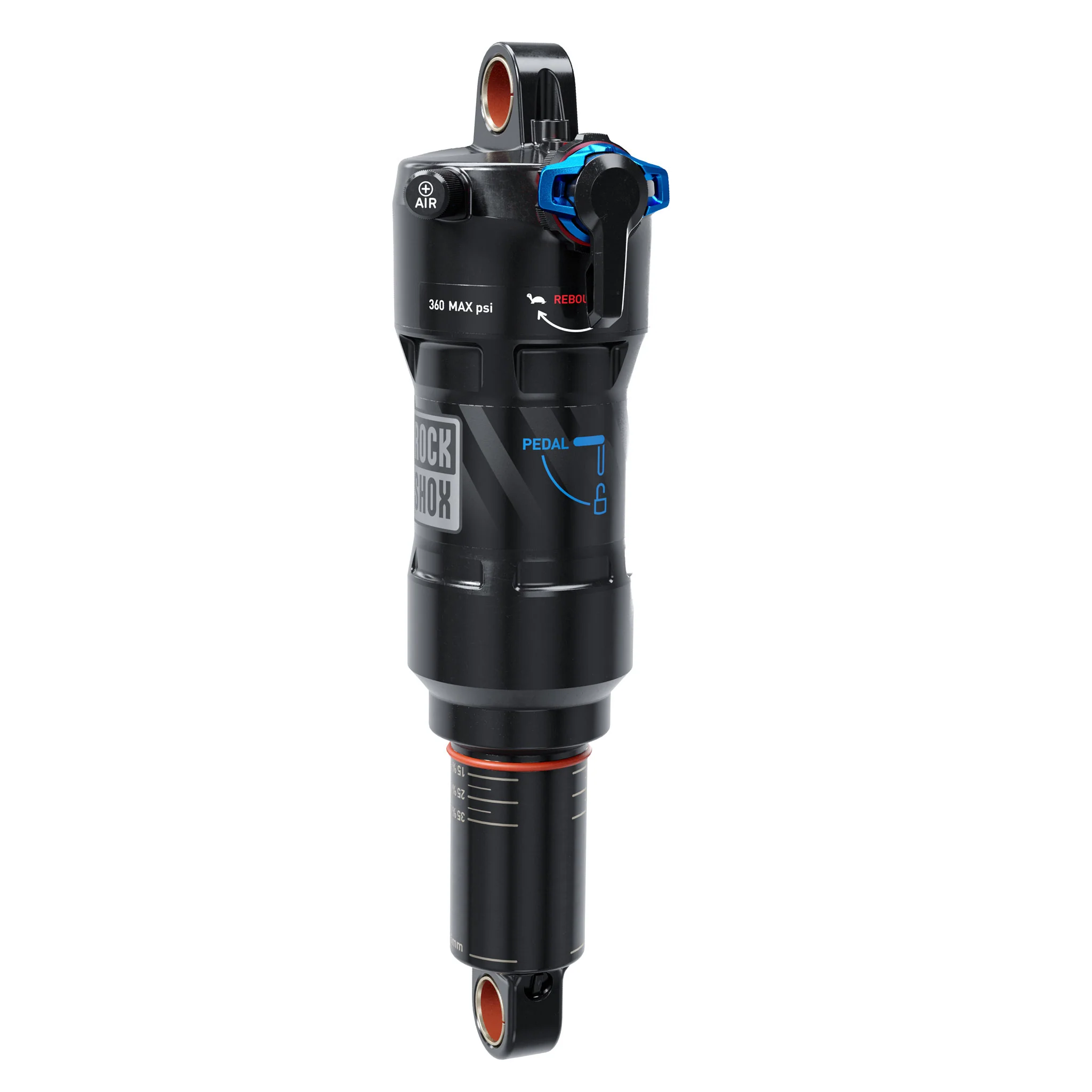 RockShox Deluxe Ultimate RCT Rear Shock - 210 x 50mm LinearAir 2 Tokens Reb/Low Comp 380lb L/O Force Standard C1