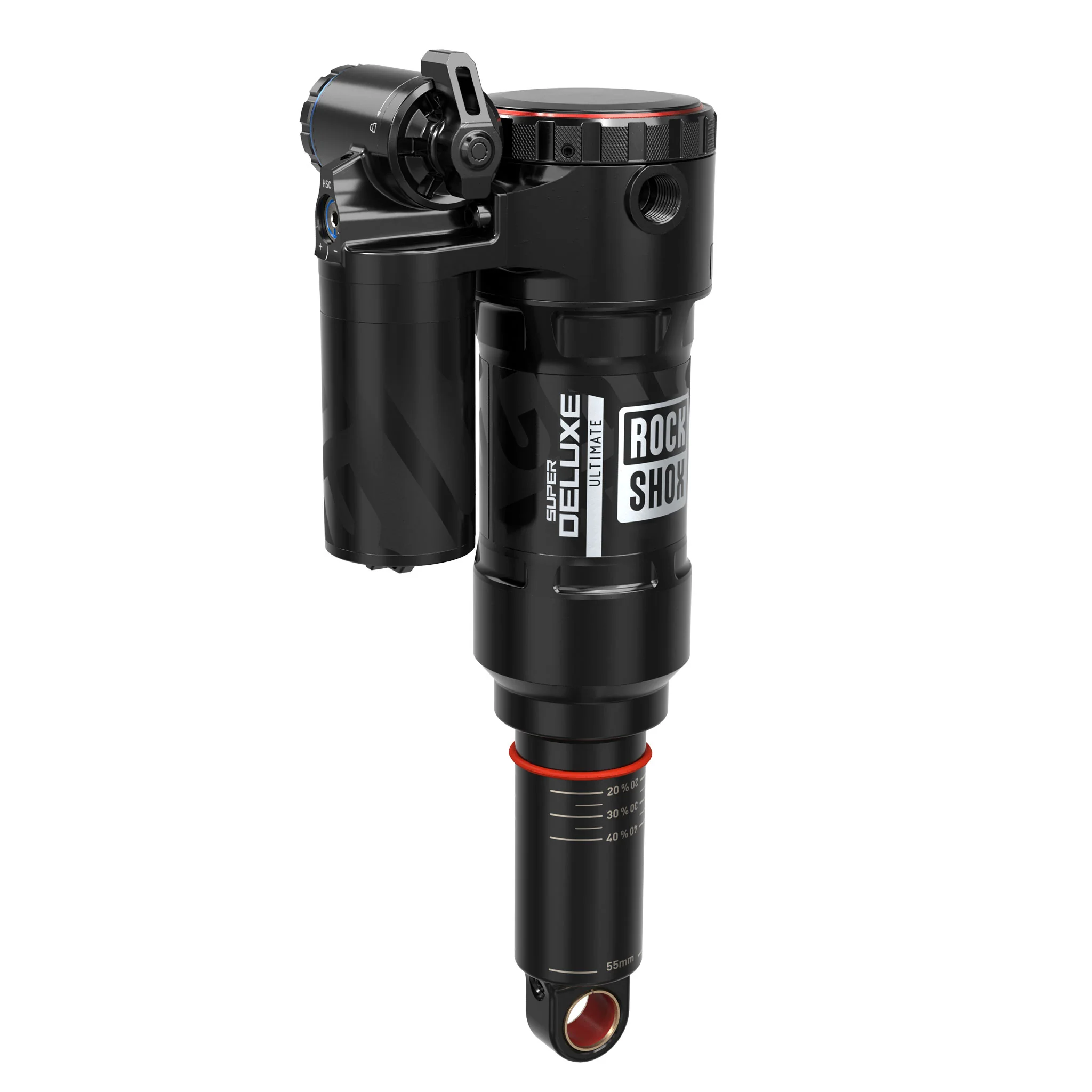 RockShox Super Deluxe Ultimate RC2T Rear Shock - 205 x 60mm LinearAir 2 Tokens Reb/Low Comp 320lb L/O Force Trunnion / Std C1