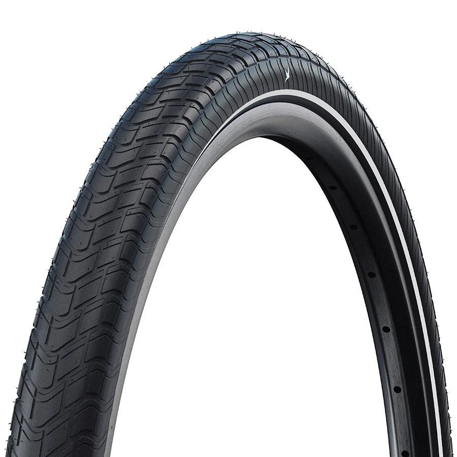 Schwalbe Motion Big Apple Hybrid Tire 26''x2.00 Wire Clincher Addix Green RaceGuard Reflex 67TPI Black