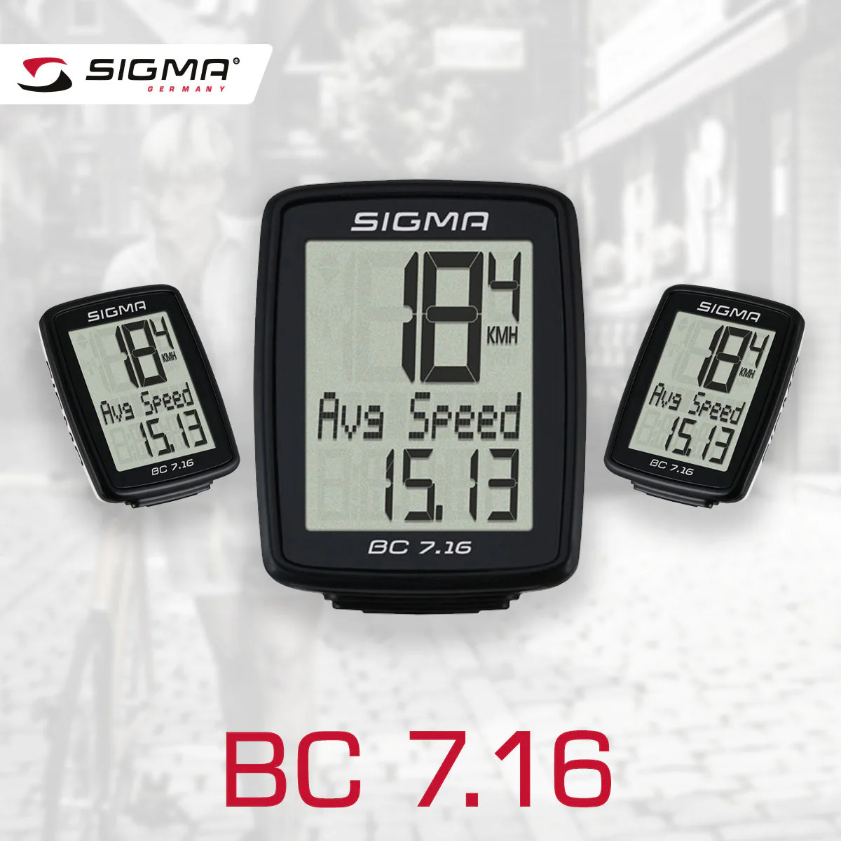 SIGMA Bicycle Computer - BC 7.16, Analogue Wireless - Image 2