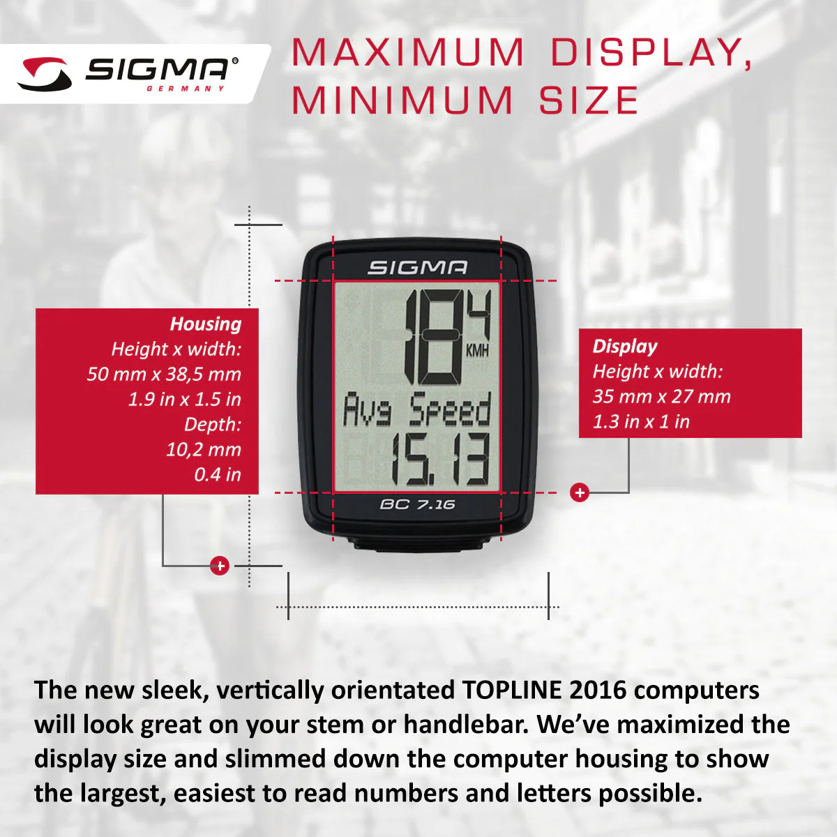 SIGMA Bicycle Computer - BC 7.16, Analogue Wireless - Image 4