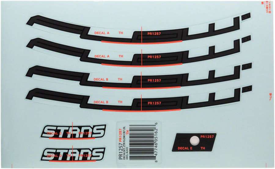 Stan's Flow CB7 Rim Decal - 29" Black Set