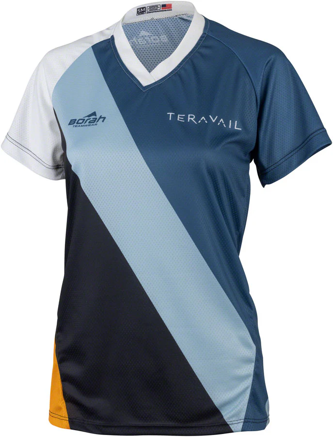 Teravail Waypoint Women's MTB Jersey - White Blue Lite Blue BLK Gold X-Large