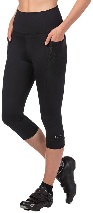 Terry Holster Hi Rise Capris - Black Small